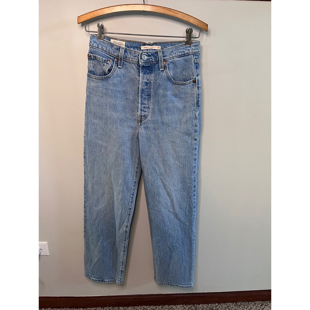 Levis Premium Ribcage Straight Jeans Light Wash Denim W26 L27 72693-0026